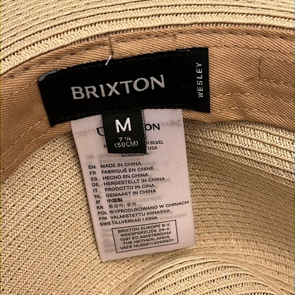 Brixton Wesley Straw Packable Fedora - NWOT Medium - Picture 7 of 11
